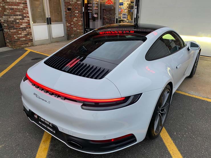 A white Porsche